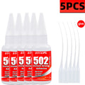 5-10pcs 502 Super Glue Instant Quick-drying Cyanoacrylate Adhesive Leather Rubber Glass Wood Metal Strong Bond Liquid Glue Tool