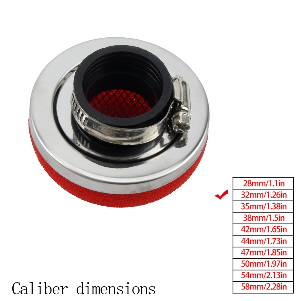 Motorcycle 28 32 35 38 42 45 50 54 58 MM Stright Foam Air Filter Sponge Cleaner Moto Scooter Motocross Dirt Bike Accessories