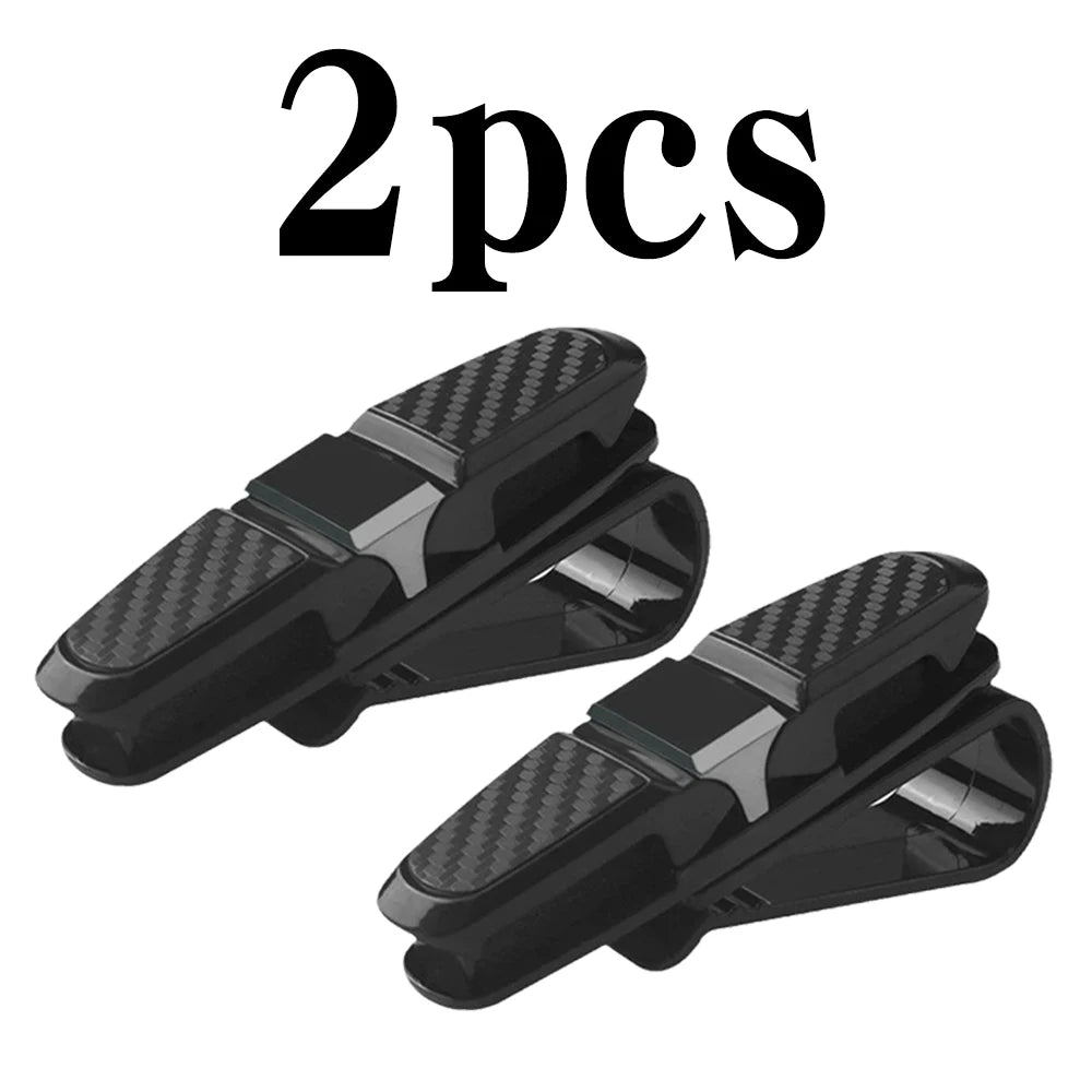 Portable Car Glasses Holder, Multifunctional Car Sun Visor Eyeglass Holder, Vehicle Ticket Holder - Suitable For All Vehicles