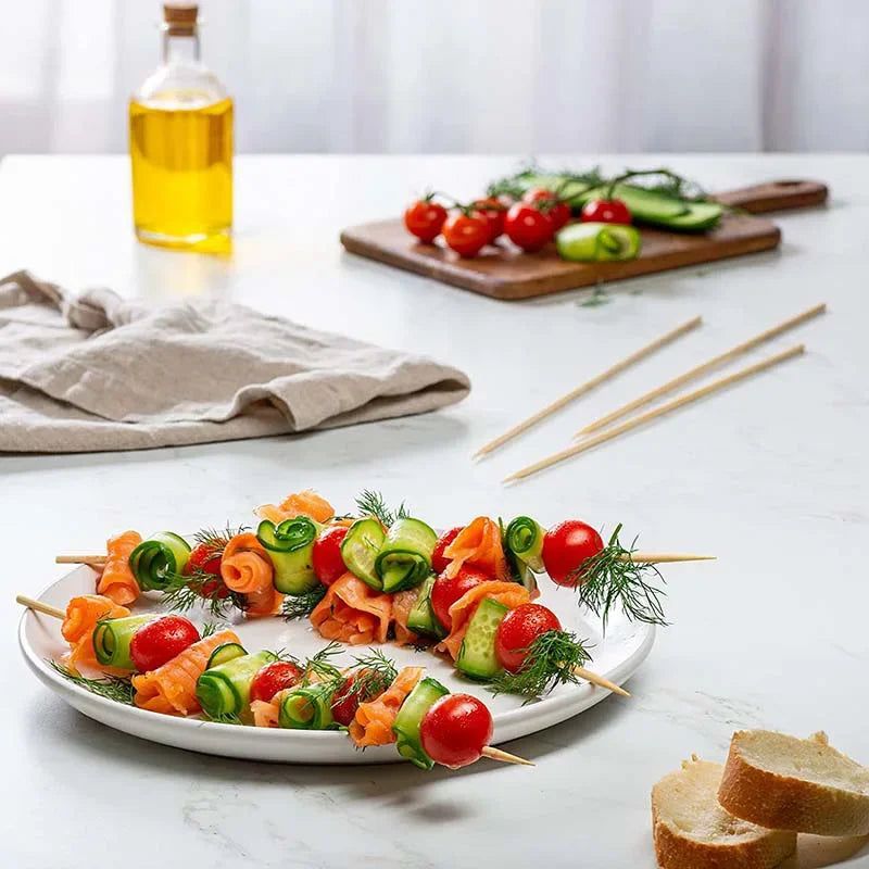 50/200/500Pcs Bamboo Skewers,  12-Inch Wooden Sticks for BBQs, Appetizers, Corn Dog, Fruit, Cocktail - Kitchen & Grill Tools