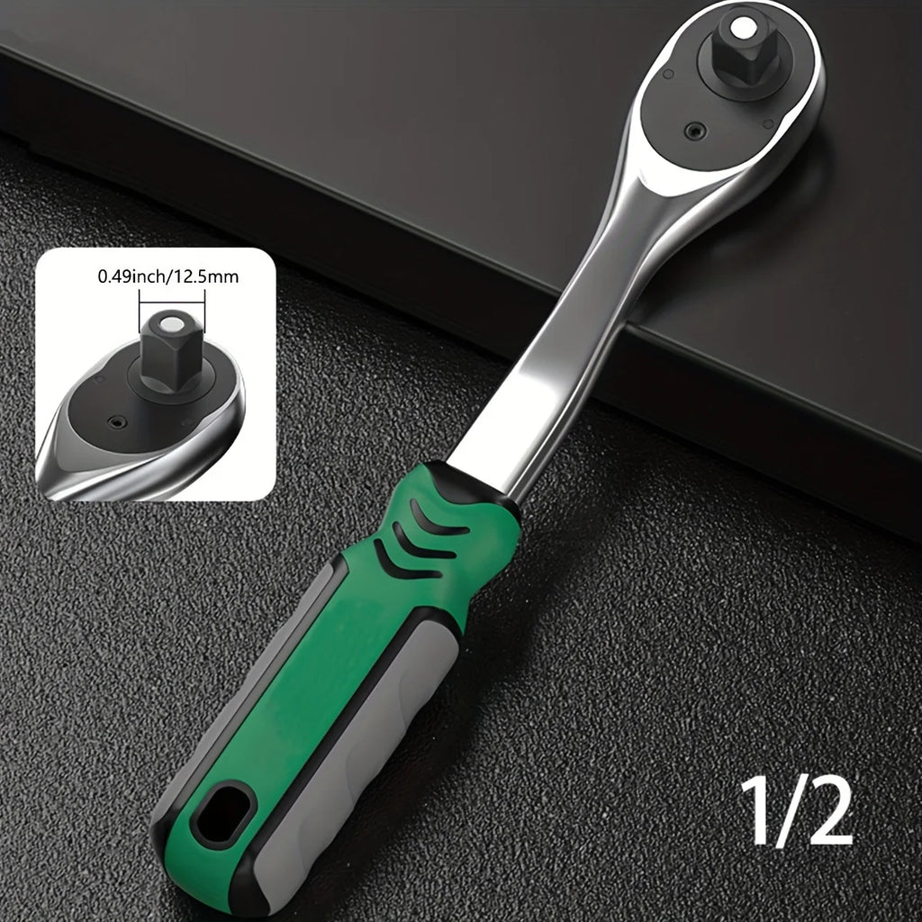 72-Tooth  Ratchet Set 1/4", 3/8" & 1/2" Drive - Premium Chrome Vanadium Steel Construction & Chrome Plated Finish