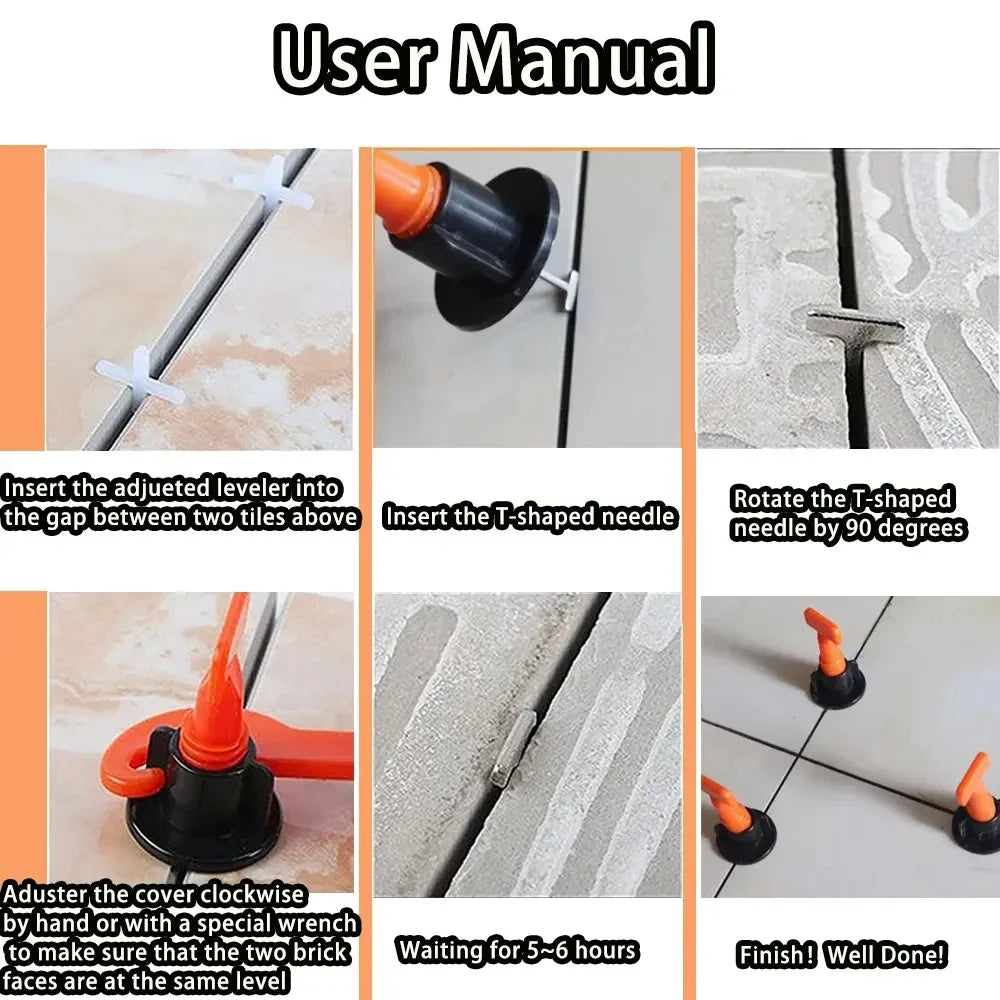 11-1202PCS Floor Ceramic Tile Leveling System Clips Set Leveler Adjuster Tile Wall Laying Tools Locator Spacer Construction Tool