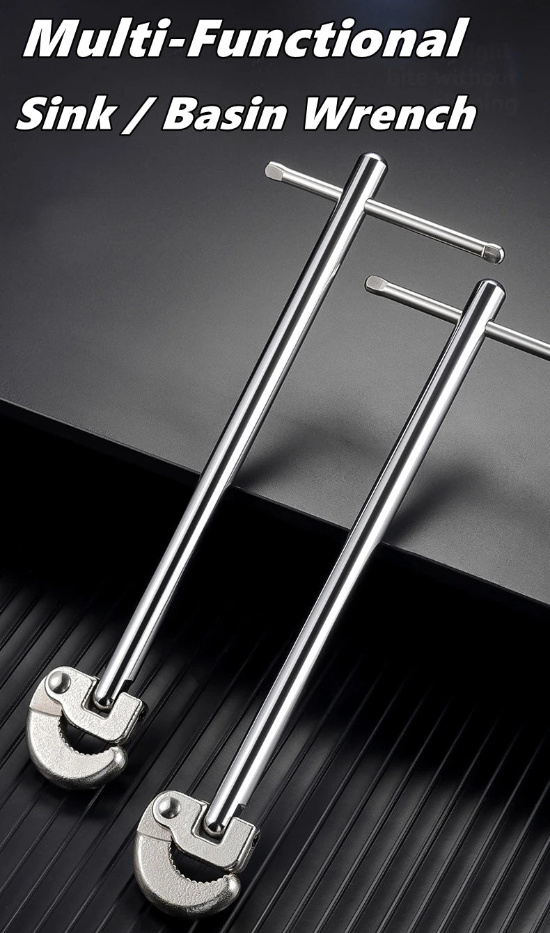 Multi-Functional Basin Sink Wrench for Fixing Back and Union Nuts Plumbing Applications Under Sink Installation Bath Drains