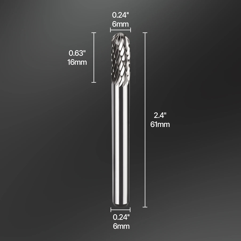 6mm CX Type Head Carbide Rotary File Tool Point Burr Grinder Abrasive Tools Drill Milling Carving Bit Tools For Metal