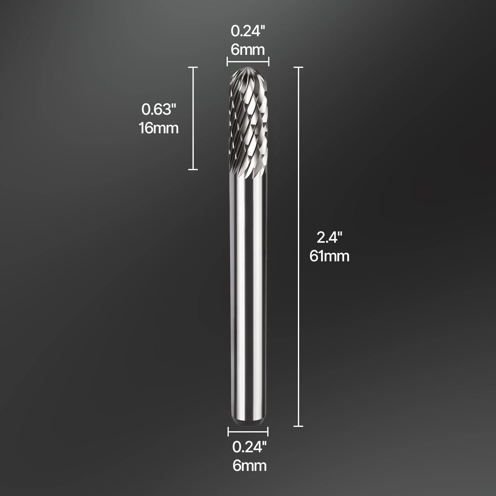 6mm CX Type Head Carbide Rotary File Tool Point Burr Grinder Abrasive Tools Drill Milling Carving Bit Tools For Metal