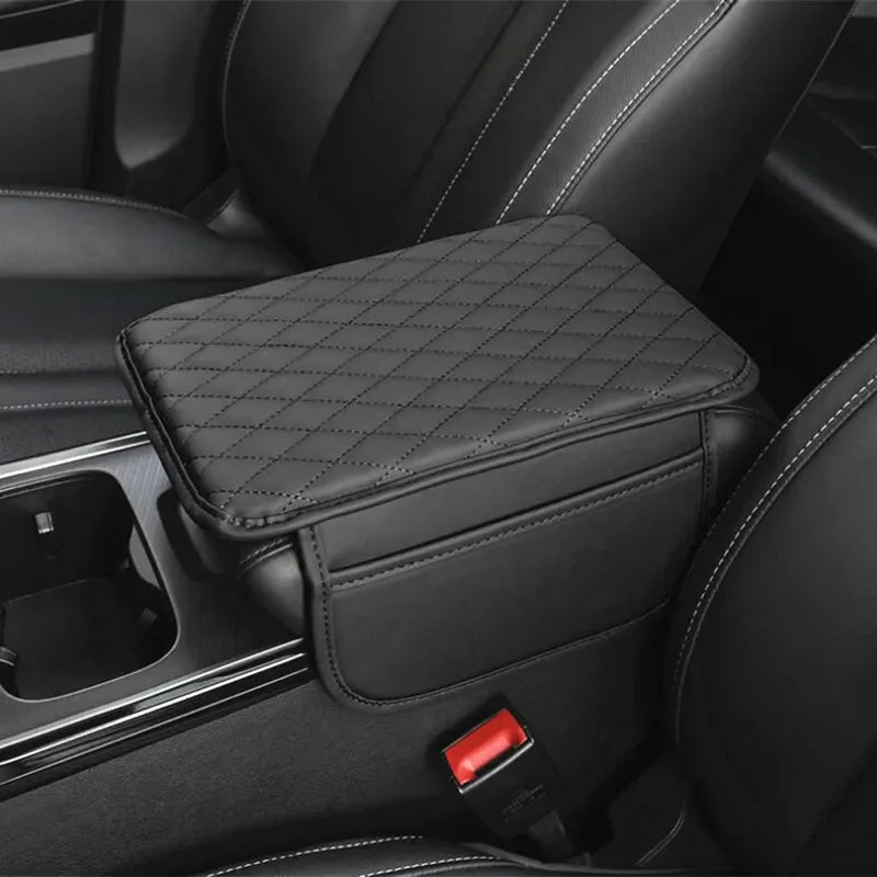 1pc Car armrest box with height pad and side storage bag multifunctional armrest pad