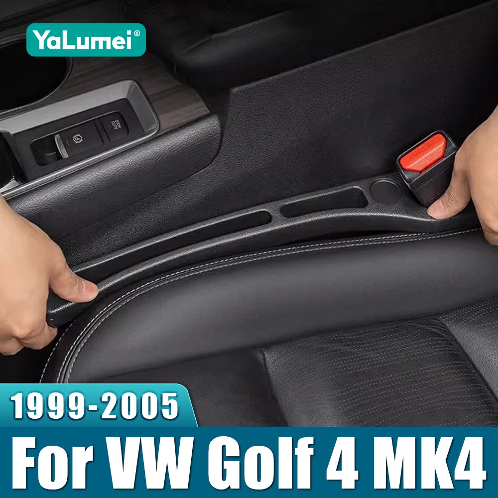 For Volkswagen VW Golf 4 MK4 1999 2000 2001 2002 2003 2004 2005 2PCS Car Seat Leak Proof Strips Gap Side Seam Filler Storage