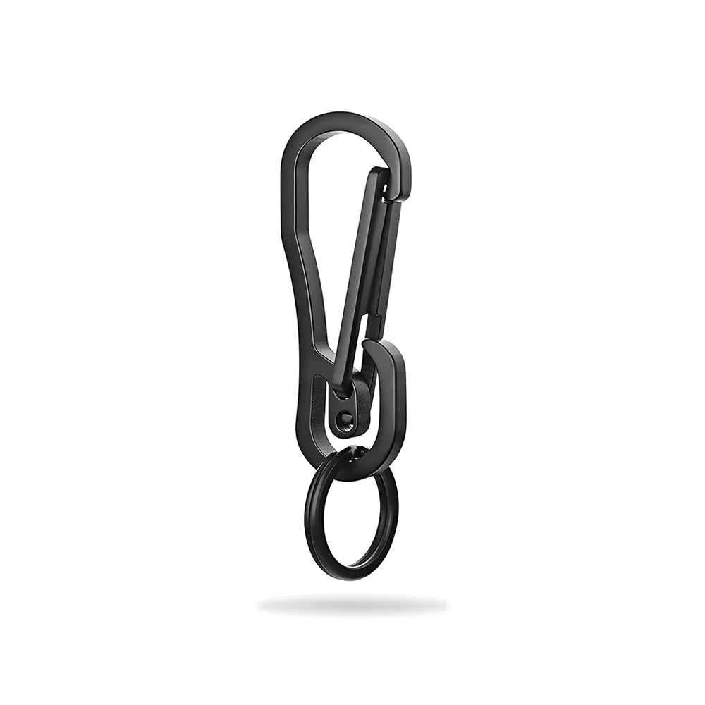 Portable Metal Carabiner Shape Key Ring Keyring Key Holder Clips Hook Holder Organizer Emergency Survival Whistle Keychain