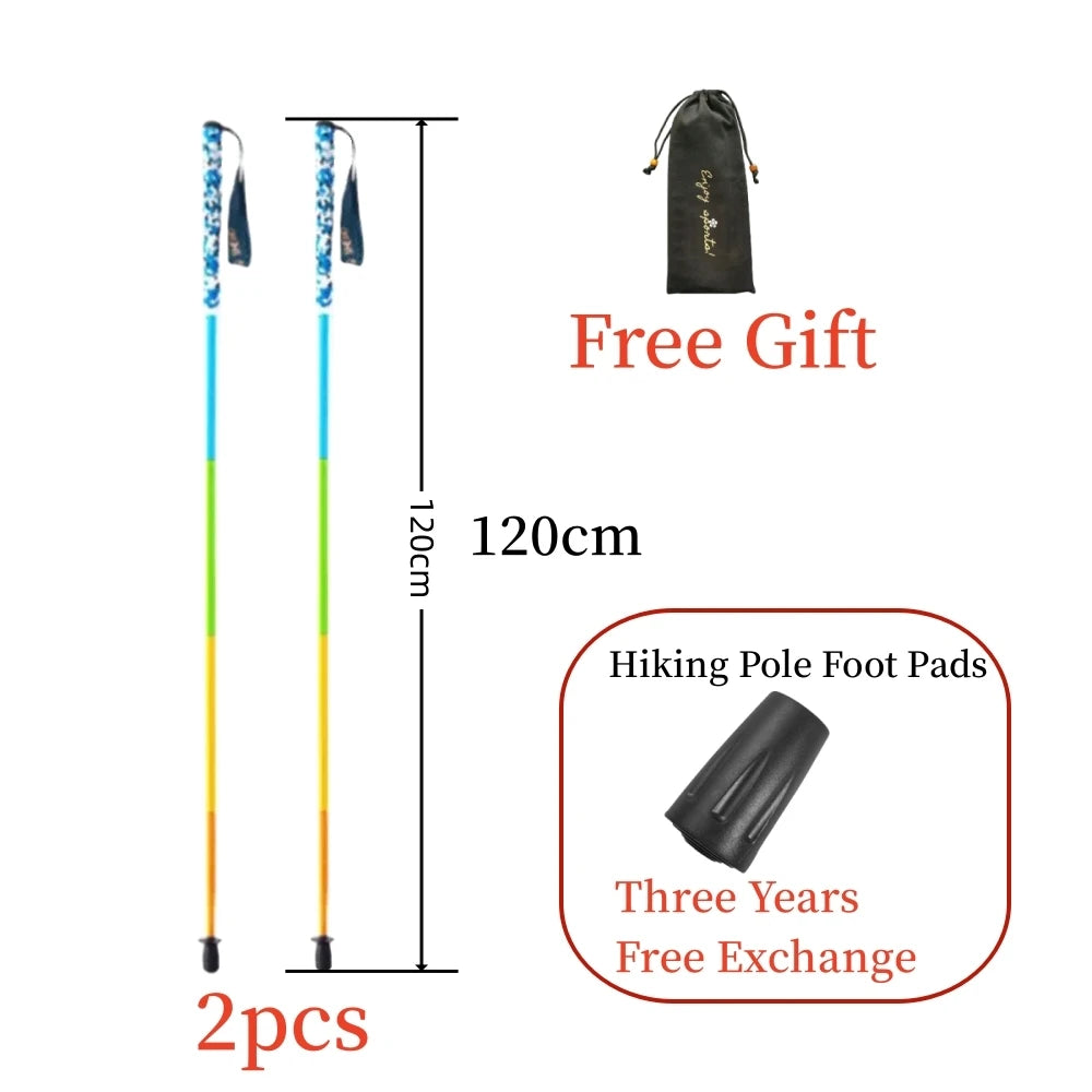 110g Ultra Light Weight Hiking Sticks Retractable Trekking Poles Folding Carbon Fiber Hiking Poles Walking Sticks Trekking Stick