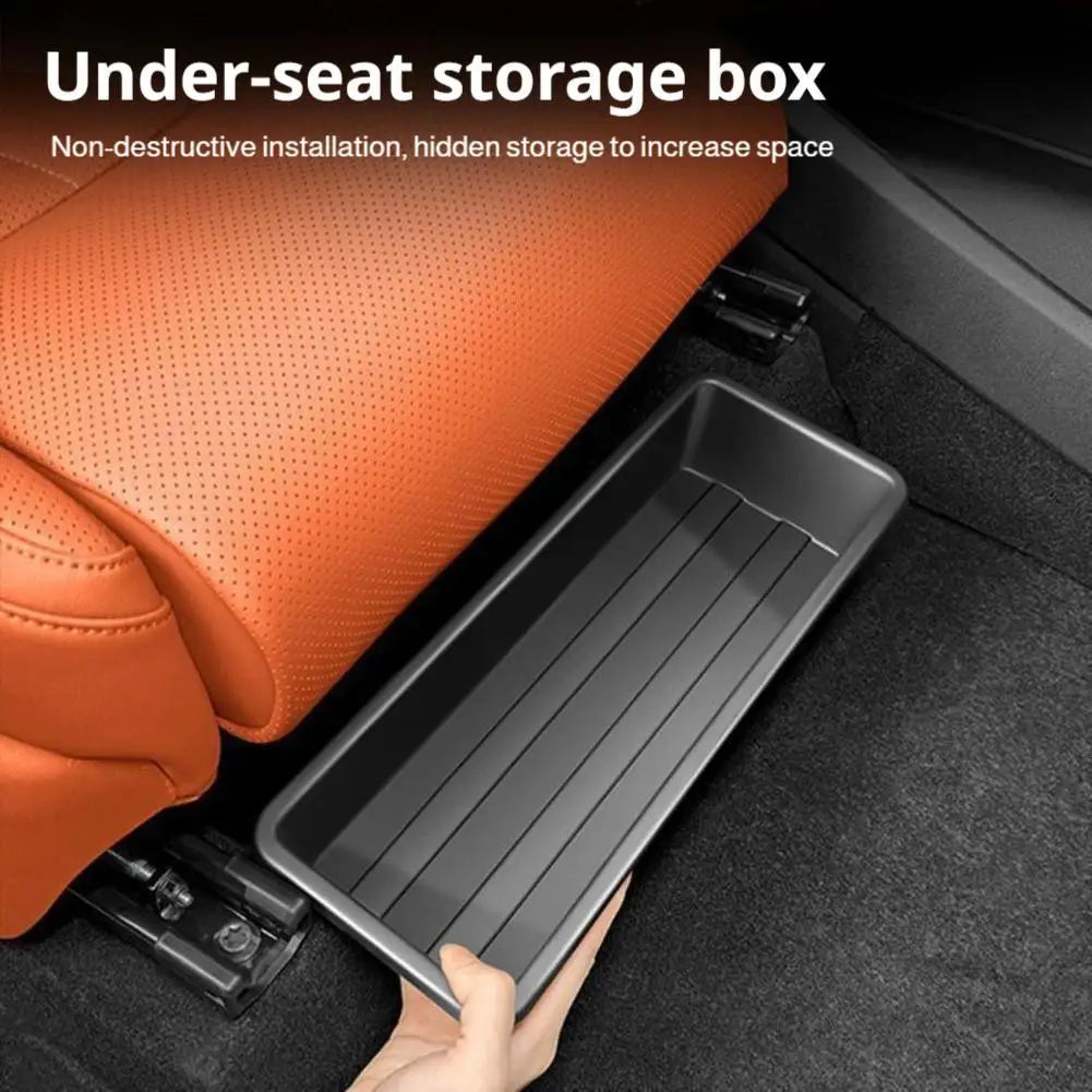 Under Seat Storage Box Universal Detachable Underseat Organizer Hidden Extra Storage Organizer Tray Waterproof Easy Installation
