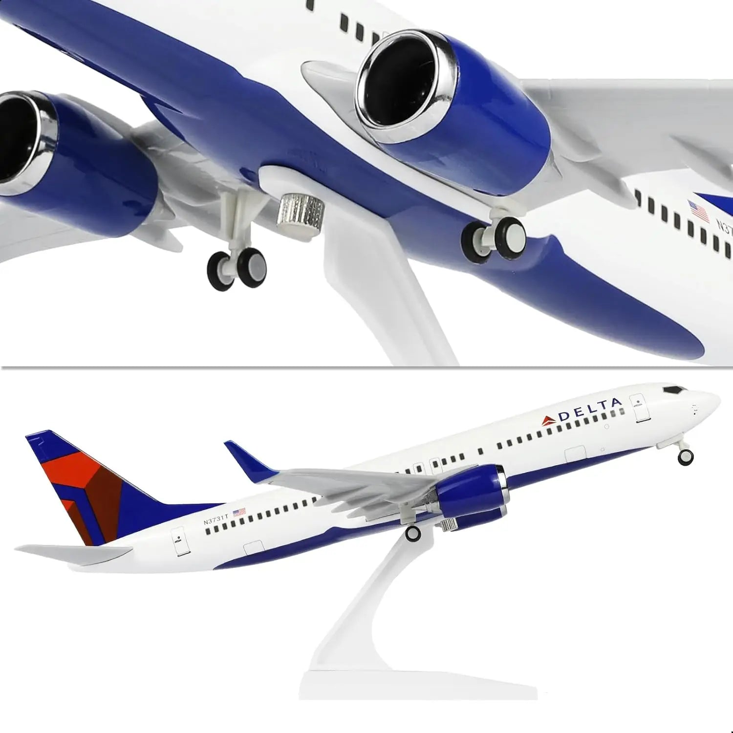 1/240 Scale collectible aircraft Delta B737 diecast resin Airplane Model Toy Kit with Stand Wheel for Aviation Gift or Decoratio