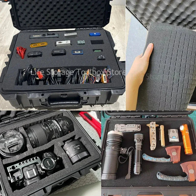 Large Tool box on wheels Shockproof Hard Case Portable Trolley Tool box Wheeled Safety Protector Tool Storage Box Tool Case