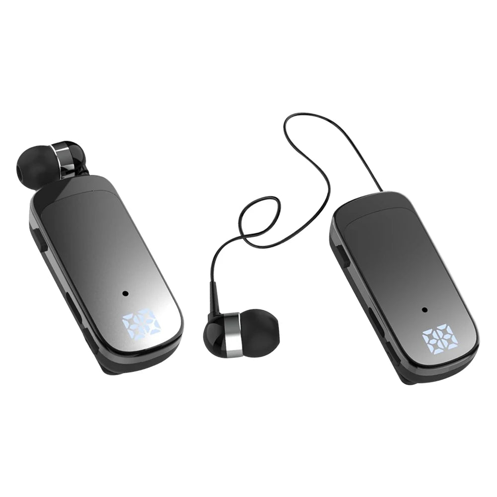 K65 Wireless Bluetooth-Compatible Headset Lavalier Retractable Cable Smart Single Ear In-ear Sport Earphone Led Digital Display