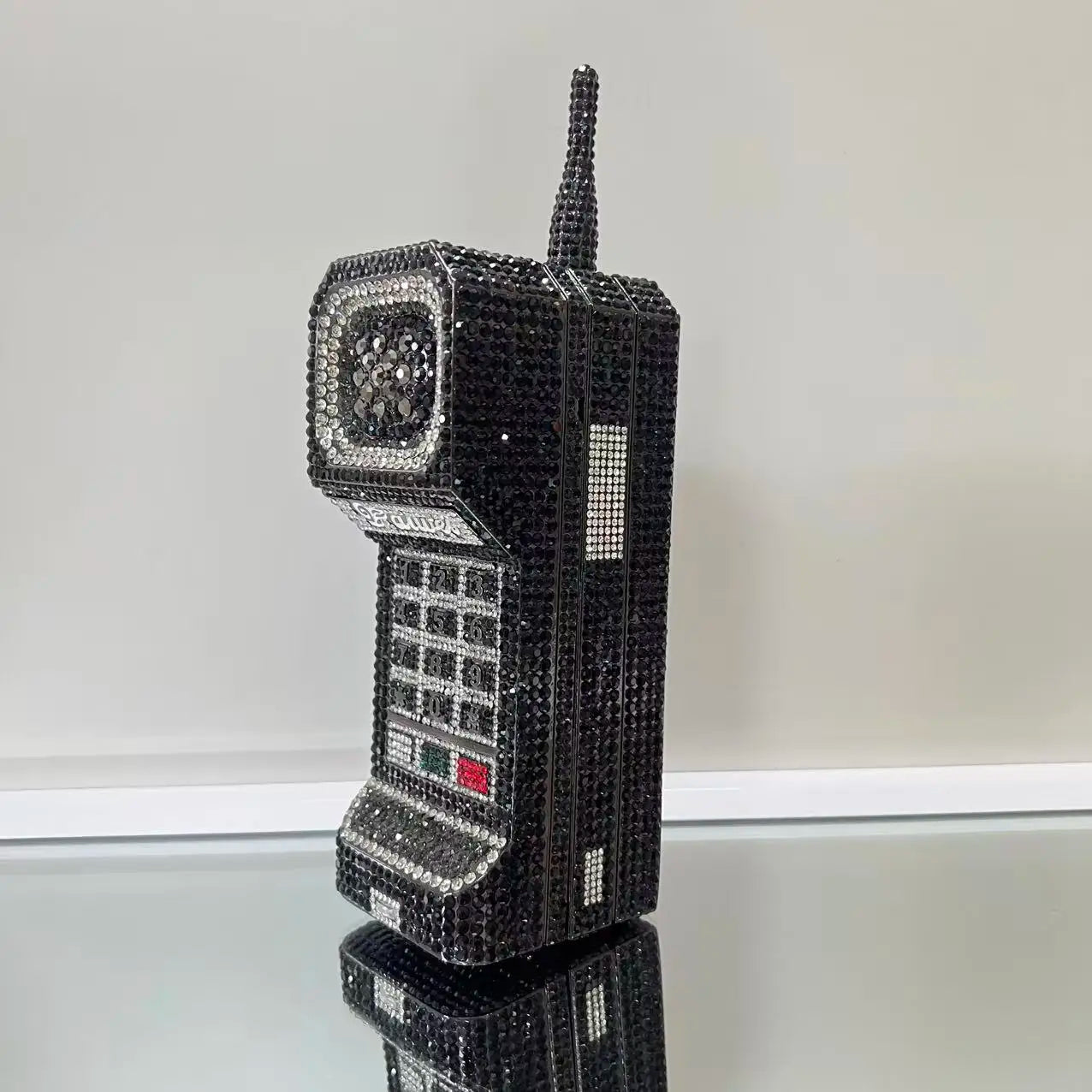 XIYUAN Newest Cellphone Shaped Rhinestone Evening Clutch Purse Luxury Diamond Wedding Party Bag Lady Pink Crystal Bridal Handbag