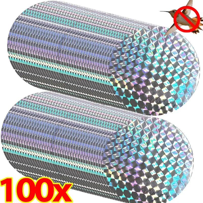 100/20PC Self-adhesive Reflective Bird Repellent Patch Reflective Disc Anti Bird Flash Tape High Reflectors Scare Pigeons Device