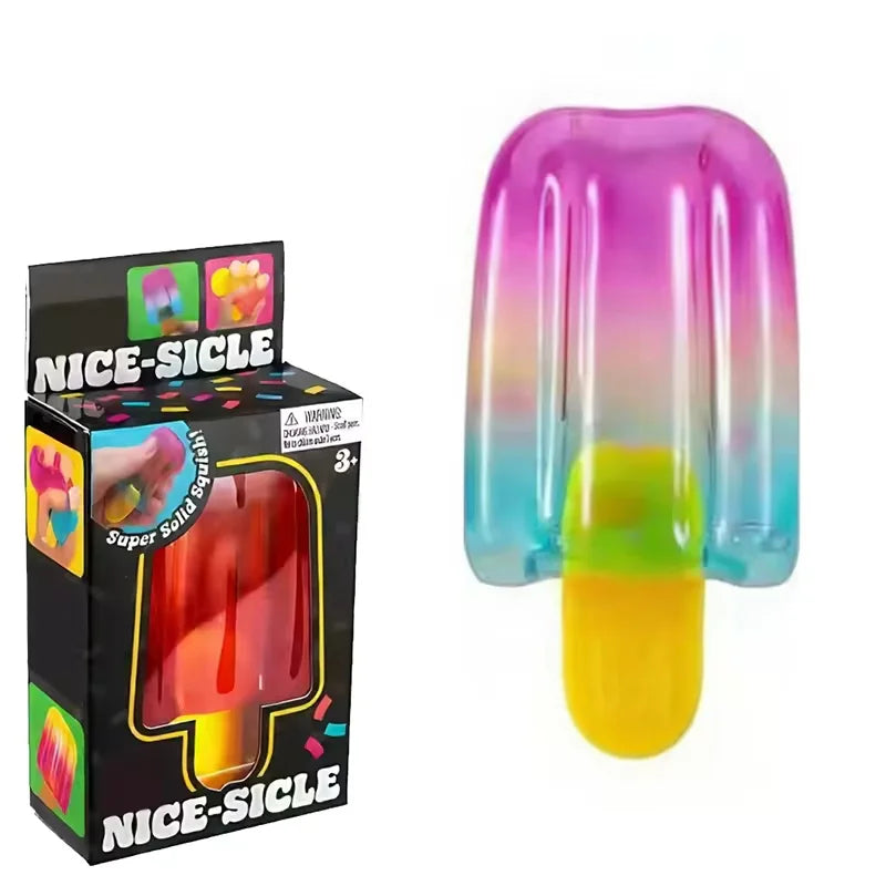 Gradient Ice Cream Squeeze Toy Soft Slow Rebound Squishy Fidget Toy Stress Relief Gadget for Adults Home Office Relaxation