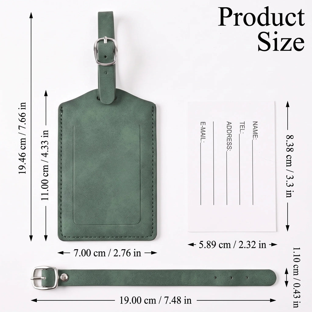 3/5/8PCS Privacy PU Leather Luggage Tag Adjustable Metal Buckle Waterproof Anti-lost Suitcase ID for Backpack Golf Carry Bag
