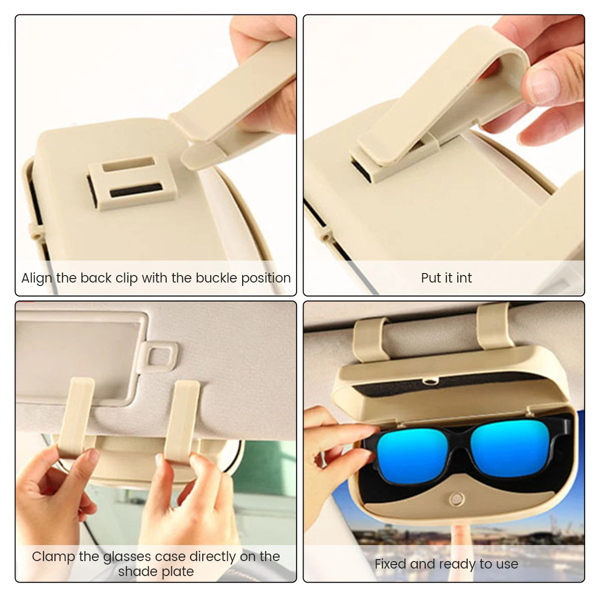 Universal Car Visor Glasses Box Multifunctional Magnetic Reusable Car Sunglass Holder Glasses Holder Car Accessories