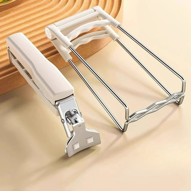 Heat Resistant Bowl Tongs, Kitchen Utensils, Steamer, Stainless Steel Plate, Elevator, Cooking Safety Clamp Tool