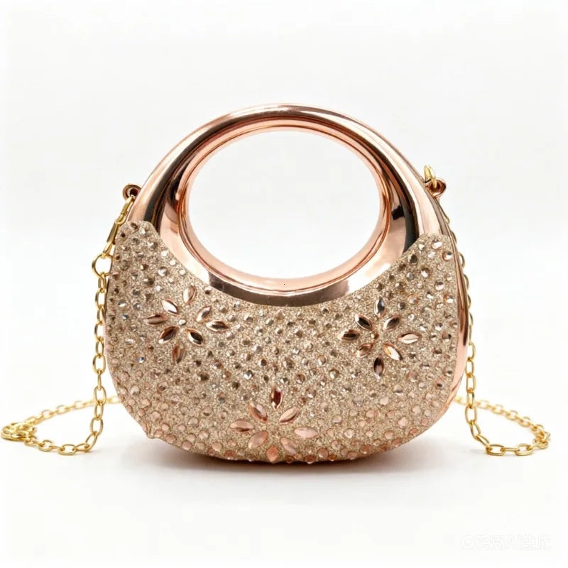 Mini Golden Evening Bag Purses and Handbags Luxury Designer Shoulder Bags Funny Shape Party Wedding Acrylic Clutch Purse
