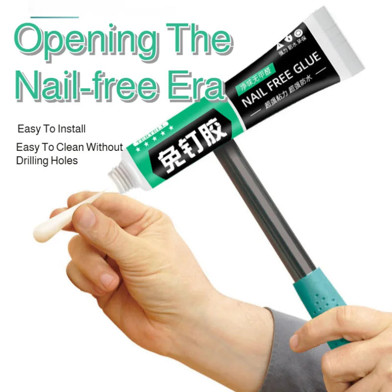 No Drill Strong Adhesive for Tile Wall and Metal Shelf Fast Drying White Latex Glue for Home Use Wall Mounting Bonding Solution