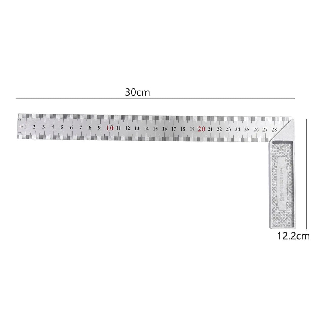30CM 50CM 30×15CM Aluminum Alloy Square Ruler Stainless Steel L-Shaped Ruler 90 Degree Angle Gauges Woodworking Measuring Tools