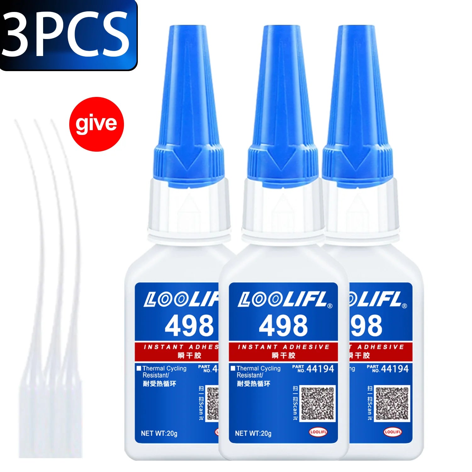 LOOLIFL 498 20ml Super Glue Liquid Clear Cyanoacrylate Adhesive Instant Glue Quick Dry for Plastic Wood Metal Crafts Repair Tool