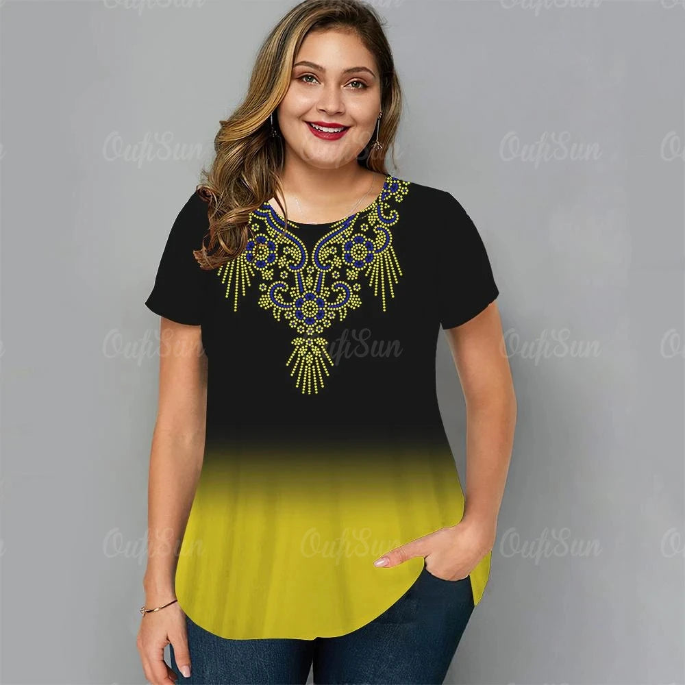 Summer Fashion 3D Printed Women's Short-sleeved T-shirt Harajuku Plus Size Casual Shirt Round Neck Women's Street Top T-shirt