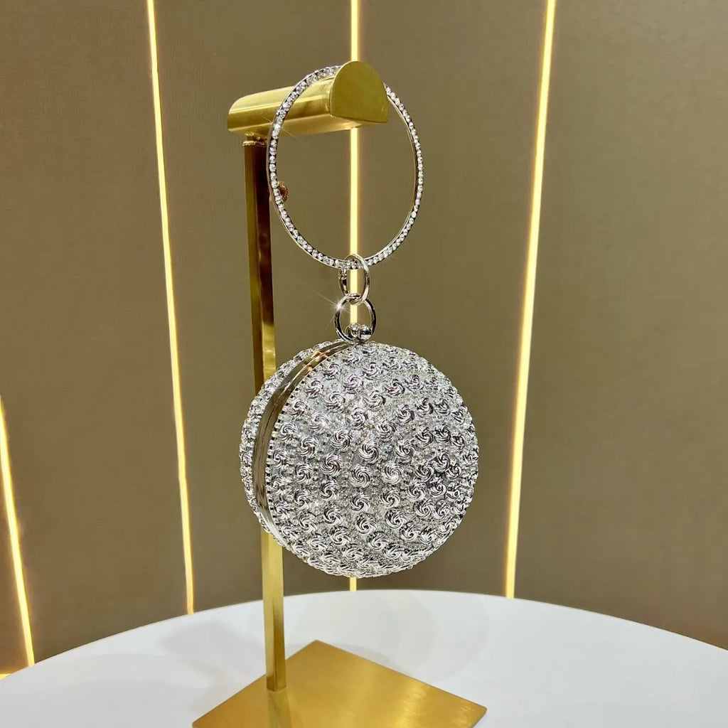 Women's Evening Bag Pearl Rhinestone Dinner Bag Spherical Tassel Banquet Fashion Handbag for Party Wedding Cocktail Party