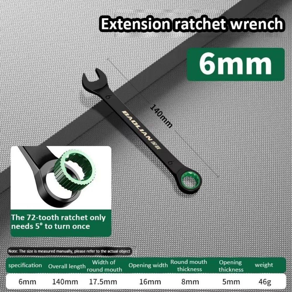 New 1Pcs 3mm Ultra-thin Thin Open End Wrench Hi-Spec Steel Flat Wrench Tool 6-32mm Multi-Function Double-end Fixed Spanner