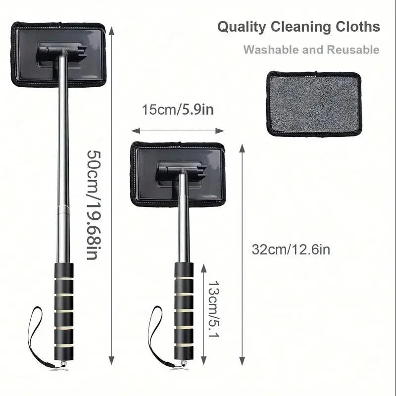 Automobile Windshield Water Scraping Telescopic Automobile Glass Wiper Auto Cleaning Tools Window Cleaning Brush Cleaning Cloth
