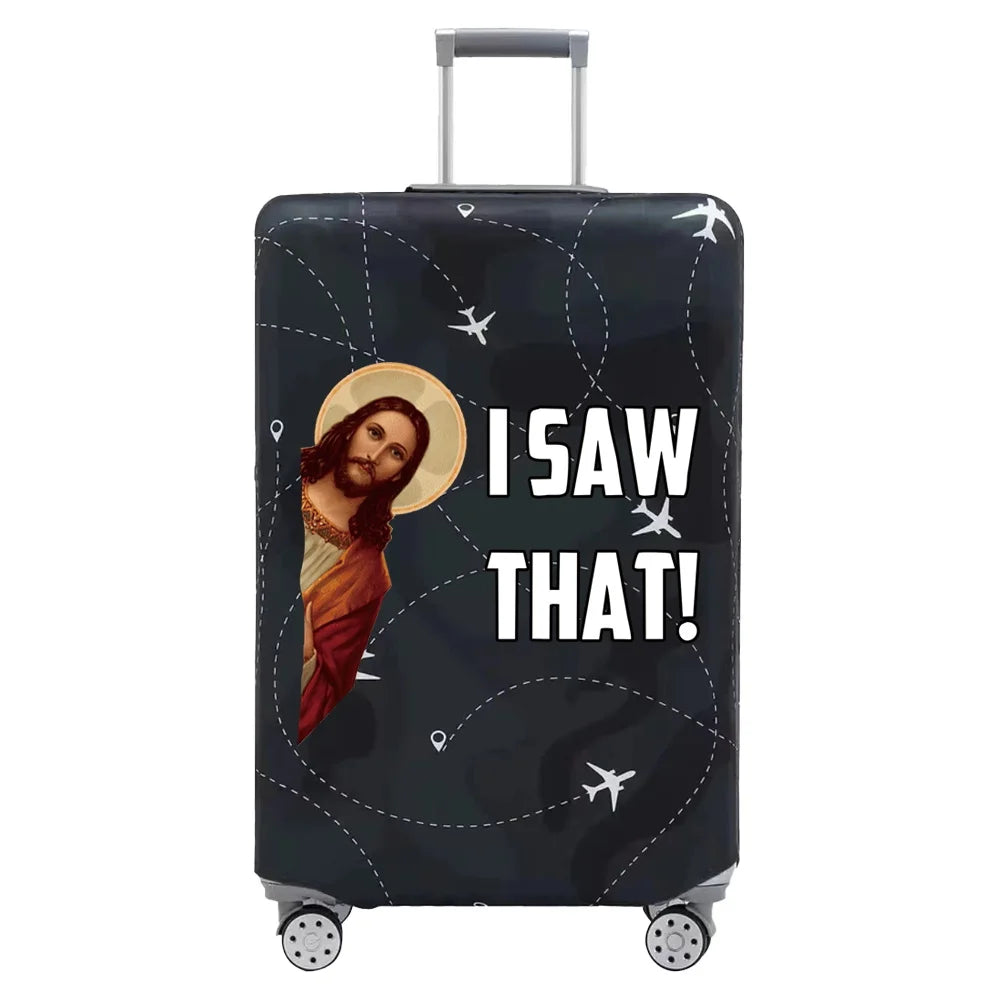 Luggage Cover Travel Suitcase Protective Cover Jesus Series Dust-Proof Thickened Elastic Fabric for 18-32inch Baggage Case