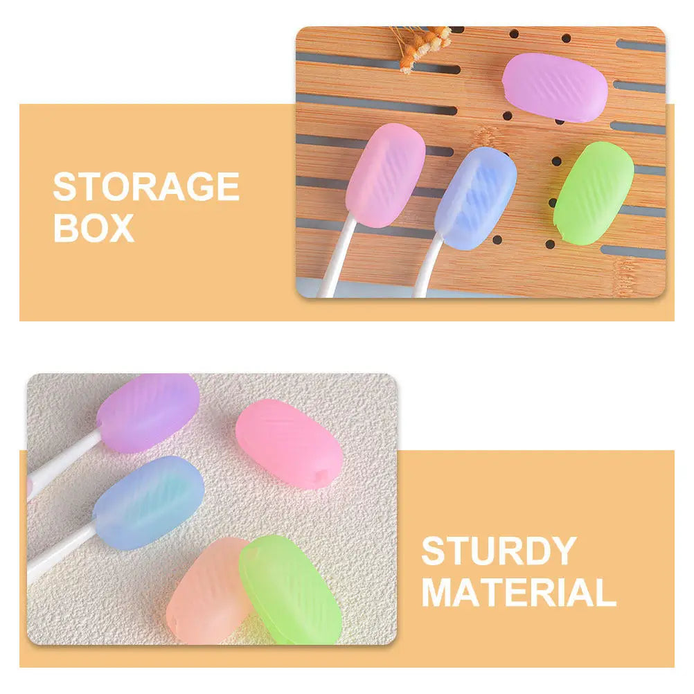 6Pcs Toothbrush Protective Caps Silicone Travel Toothbrush Holders Storage Case Lightweight Compact Travel Organizer