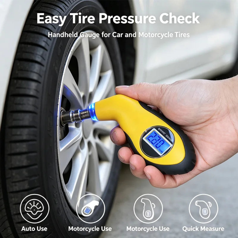 Auto Motorcycle Tyre Pressure Digital Meter Mini Diagnostic Tool Car Styling LCD Display Tire Pressure Gauge Detector For Car
