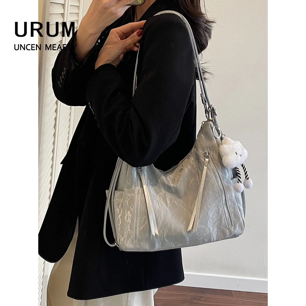 New 299 Multi-Functional Double Shoulder Underarm Bag Women's 2026 New Style Soft PU Square Shape Handbag Tote Bag Crossbody Bag