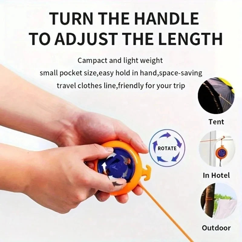 Clothesline Laundry Drying Rope Outdoor Clothes Line Windproof Anti-slip Retractable Cord for Hotel Camping Accessories