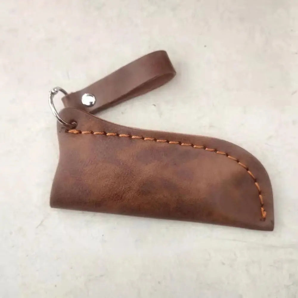 Outdoor Equipment Pocket Hunt Leather Sheath Holder Belt Loop Case Straight Knife Tool Camp Outdoor Carry Flashlight Case