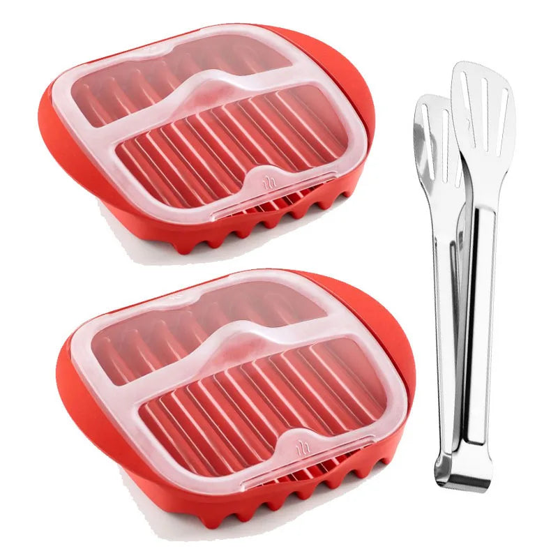 Microwave Bacon Tray with Splatter Lid Safety Quick and with No Mess Pizza Tray in Few Minutes Efficient Food Prep Kitchen Tools