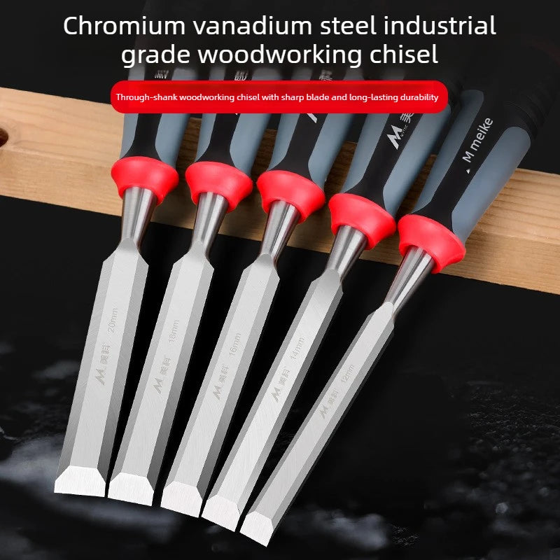 4Pcs Wood Carving Chisels Set Professional for Woodworking - 8/12/16/20mm Comfortable Beech Handle Wood Chisel with Wood Handles