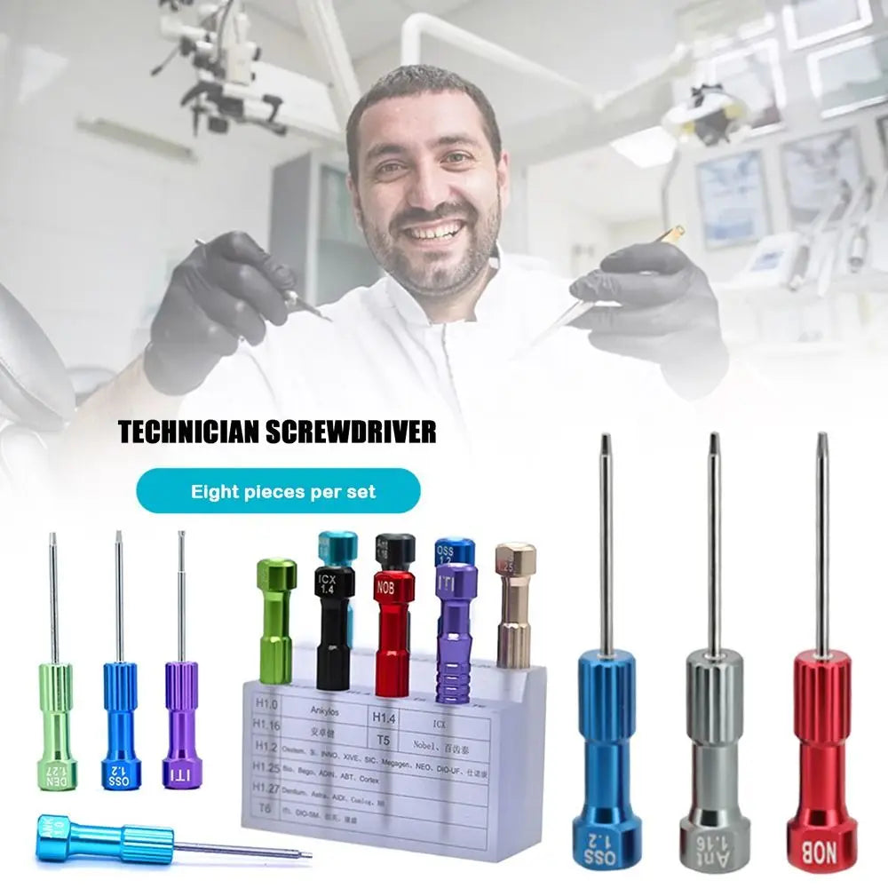 Durable 6.2cm Technician Screwdriver Multiple Color DIY Micro Screwdriver Stainless Steel Implant Tool Kit Dental Laboratory