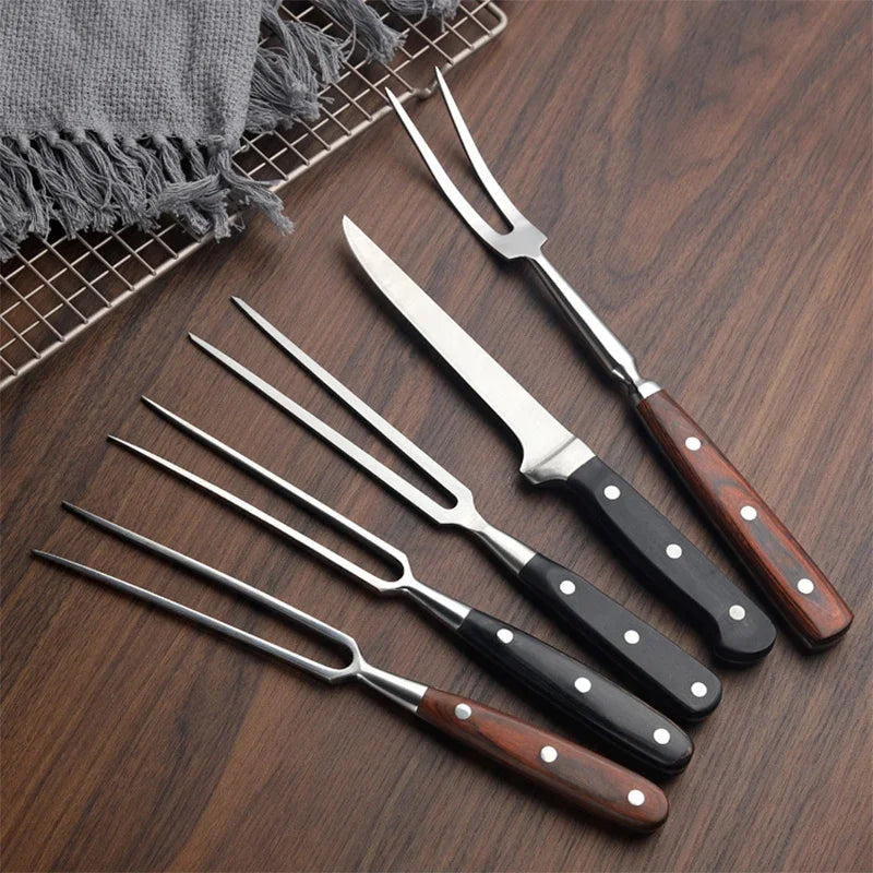 Barbecue Fork Beef Grill Tools BBQ Accessories Stainless Steel Portable Outdoor BBQ Camping Cooking Barbecue Grill Tools