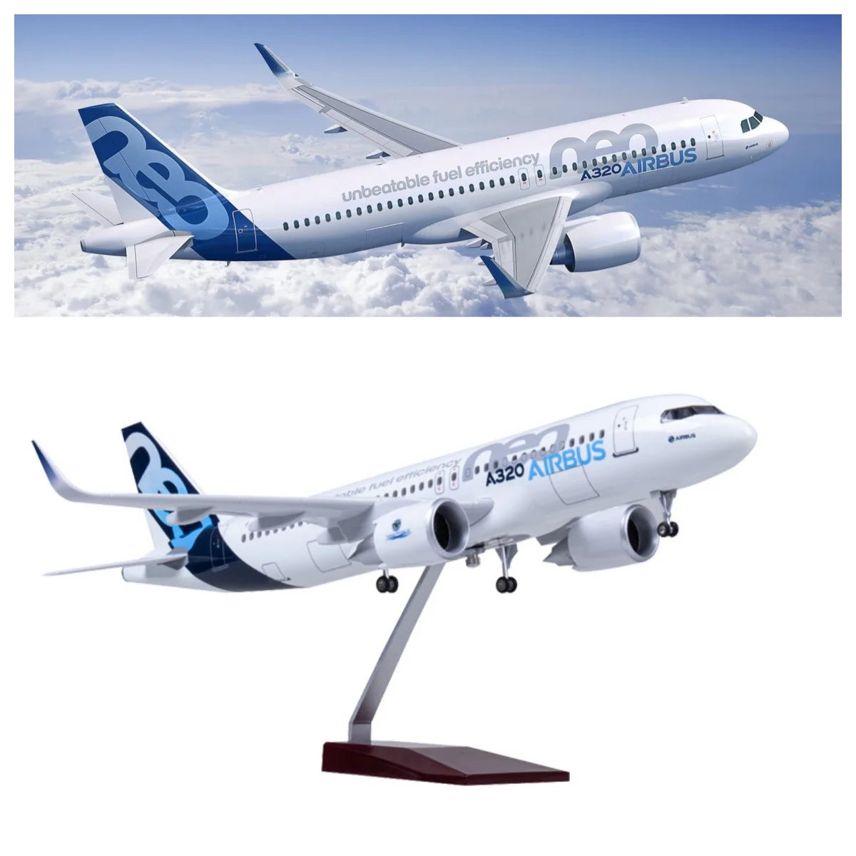 47cm Model Airplanes A320NEO Series 1/80 Scale Aircraft Resin Toy Planes Aviation Miniature Souvenir Plane Toy Christmas Gifts