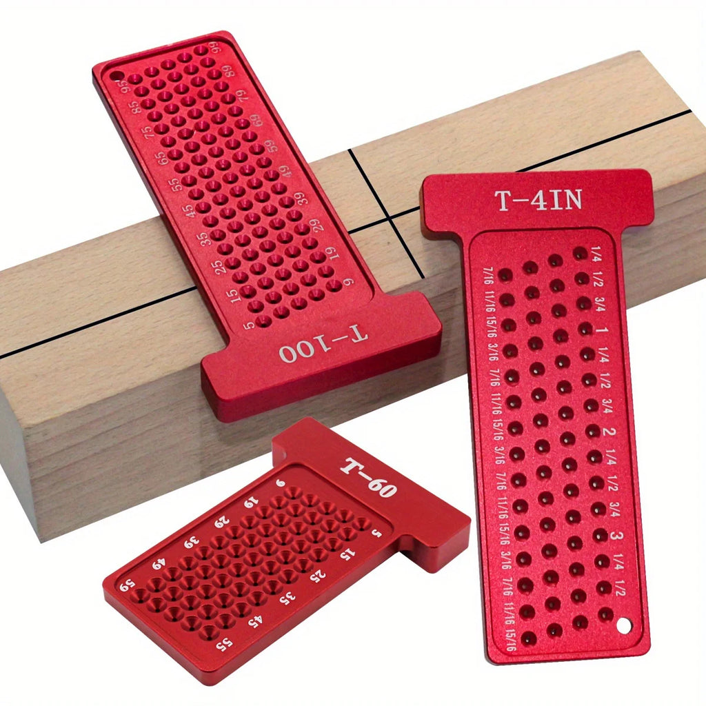 Aluminum T Square Marking Gauge Right Angle Protractor Dual Scale Woodworking Carpenter Layout Scribing Ruler