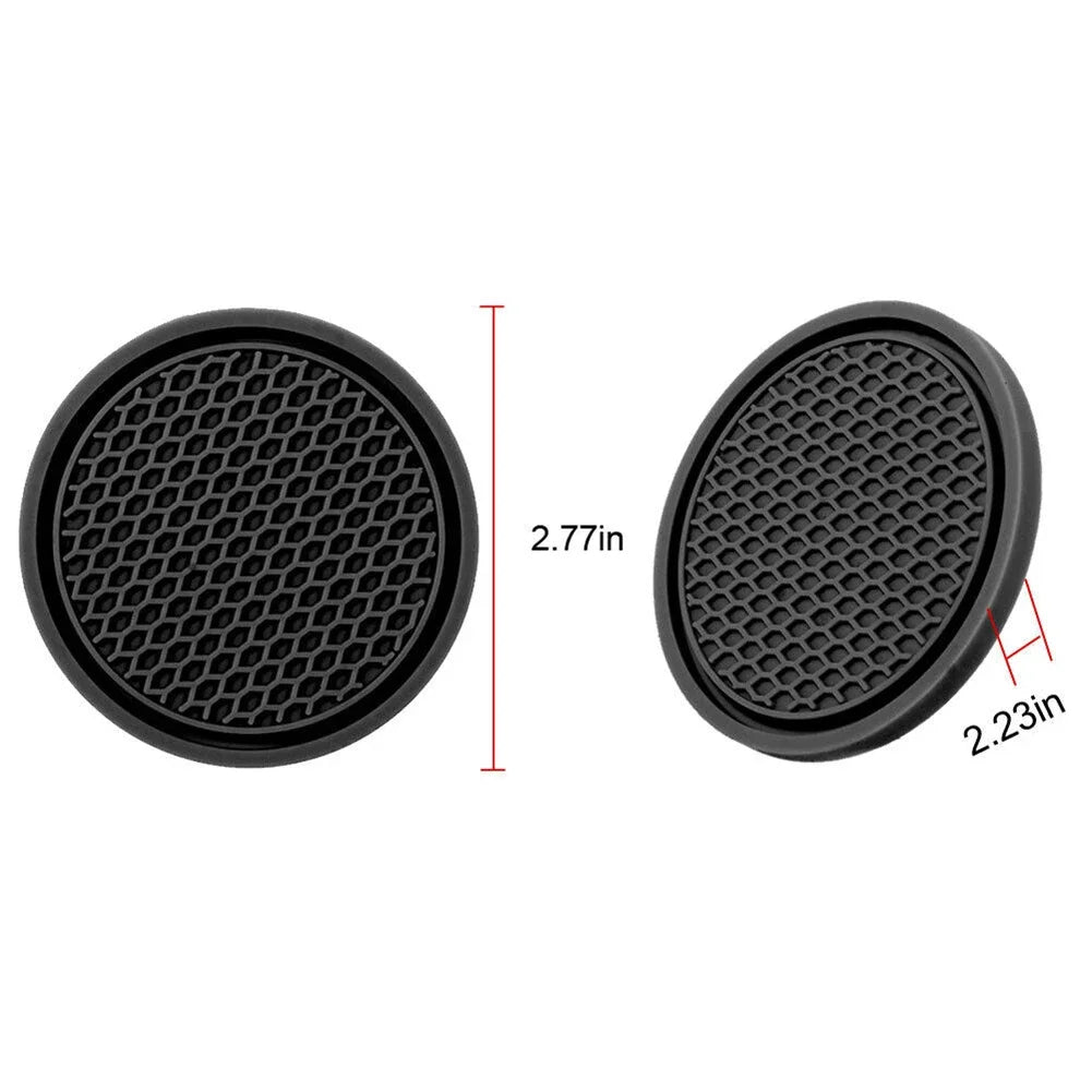 4Pcs/set 7cm*5cm Car Cup Holder Car Silicone Insert Coaster Mat Fit For Most Cars Styling Universal Accessories Black Anti-Slip