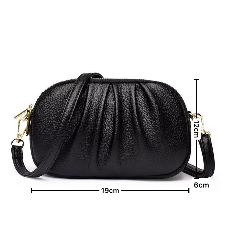 Women's New Style Pleated Crossbody Bag Three Layer Zipper Large Capacity Fashionable Versatile Casual Premium Top Shoulder Bag