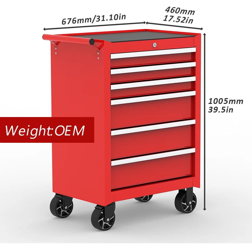 OEM Wholesale Workshop Tool Cart 7 Drawer Tool Trolley Cabinet With Casters For Garage Warehouse Workshop
