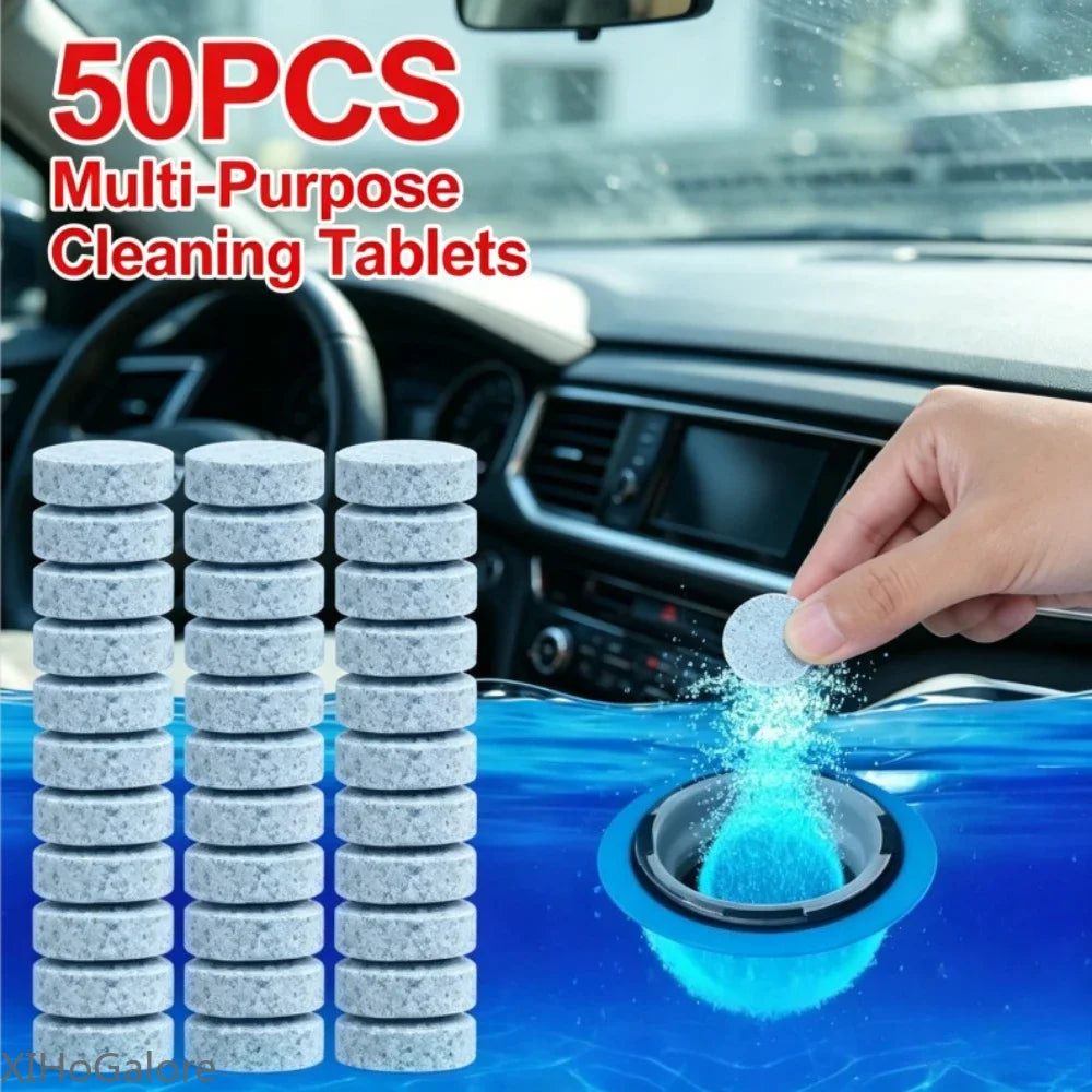 2-100PC Solid Cleaner Car Windscreen Cleaner Effervescent Tablet Auto Wiper Glass Solid Cleaning Concentrated Tablets Detergent