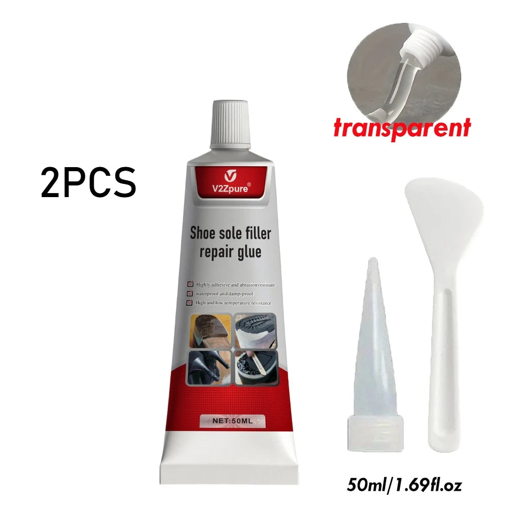 3PCS Shoe Repair Glue Kit White Black Sole Waterproof Quick Drying Filling Repair Glue Wear-resistant Sealant Crack Repair Agent