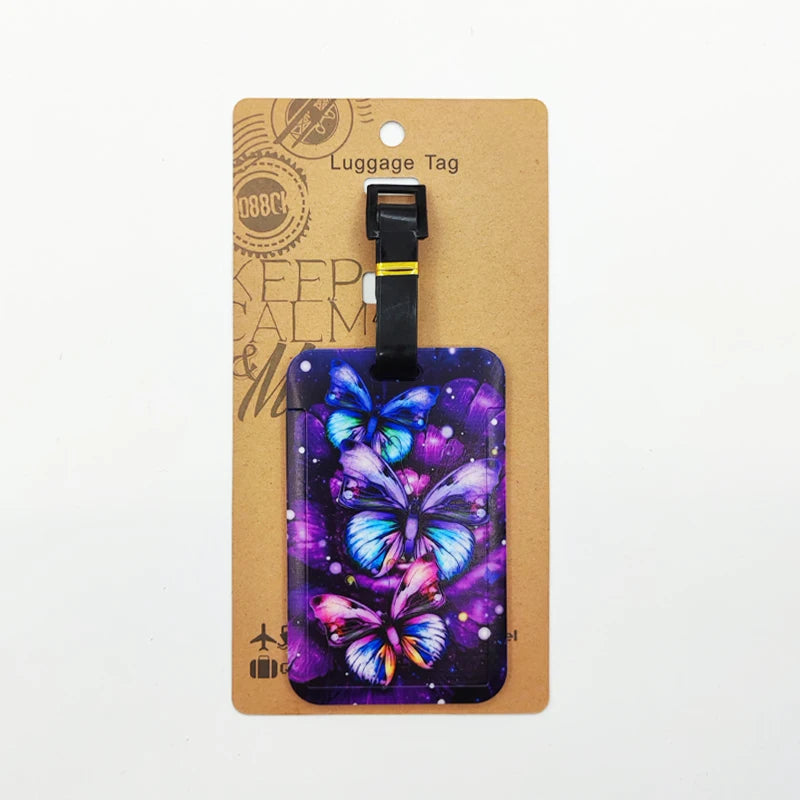 Butterfly Luggage Label Women Travel Luggage Tag Girls Suitcase ID Address Holder Baggage Boarding Portable Suitcase Ticket