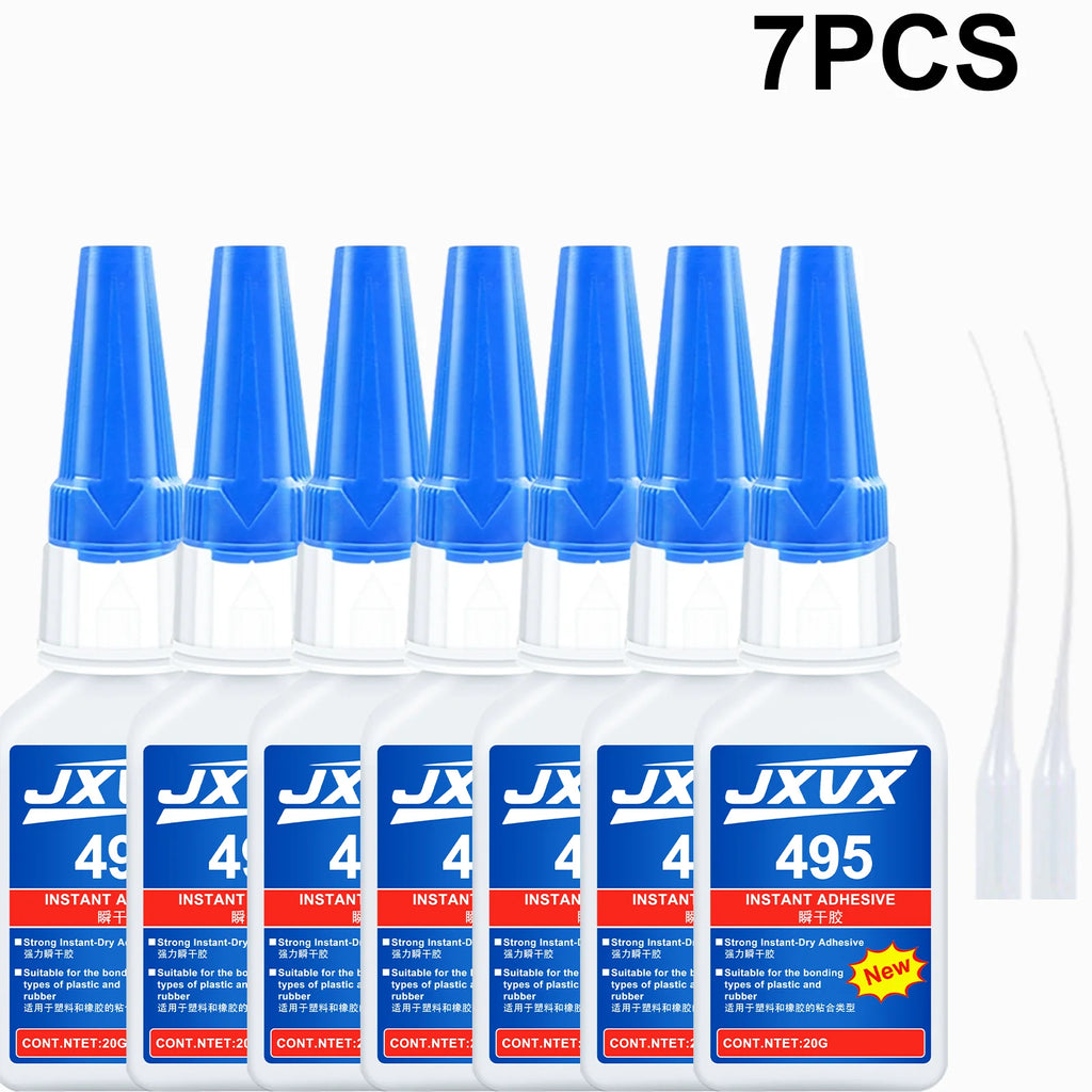10 Pieces Jxvx 495 Instant Adhesive Super Glue 20g Quick Drying Transparent Multipurpose Metal Plastic Rubber DIY